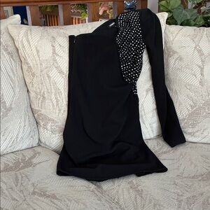 Express one sleeve Black Dress with Silver Studded Detail